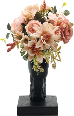 Lukitas Horse Head Vase - Feng Shui Horse Statue Decor for Wealth & Style, Elegant Artistic Planter for Hotel Lobby & Gallery, Modern Decorative Accent for Home or Office, Black, Resin 13'' in Kuwait