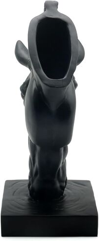 Lukitas Horse Head Vase - Feng Shui Horse Statue Decor for Wealth & Style, Elegant Artistic Planter for Hotel Lobby & Gallery, Modern Decorative Accent for Home or Office, Black, Resin 13'' in Kuwait
