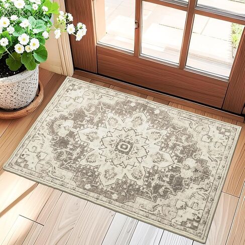 XWZO 5x7 Area Rugs Washable Rug for Living Room，Non-Slip Bedroom Rug Vintage Print Pattern Large Carpet for Office Dining Room Low Piles Indoor Carpet,Red,5x7 in Saudi Arabia
