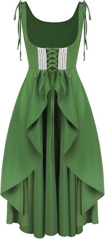 Renaissance Dresses for Women Medieval Irish Costume Overdress Renaissance Corset Dress in Kuwait