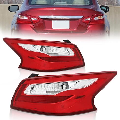 Tail Light Fit For 2016-2018 Nissan Altima 2016 2017 2018 Nissan Altima Rear Lamp Outer Sdie Left And Right Side (Chrome Trim) in Saudi Arabia