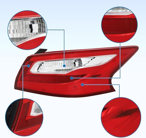 Tail Light Fit For 2016-2018 Nissan Altima 2016 2017 2018 Nissan Altima Rear Lamp Outer Sdie Left And Right Side (Chrome Trim) in Saudi Arabia