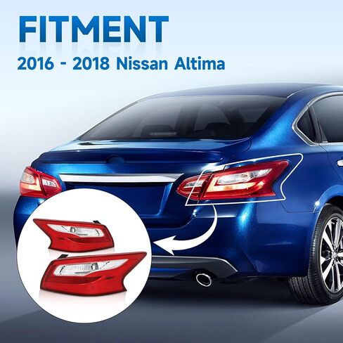 Tail Light Fit For 2016-2018 Nissan Altima 2016 2017 2018 Nissan Altima Rear Lamp Outer Sdie Left And Right Side (Chrome Trim) in Saudi Arabia
