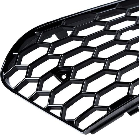 Black Mesh Chrome Ring Front Fog Light Grille Honeycomb Grill Cover Inserts Compatible with Audi A4 B8 Standard Bumper 2008-2012 RS4 Style in Saudi Arabia