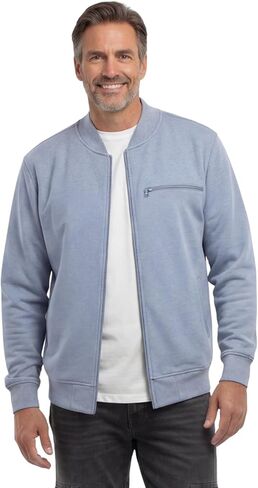 Turtle Bay New York Men’s Zip-Up Baseball Fleece Jacket – Lightweight Cotton Blend Casual Outerwear in Kuwait