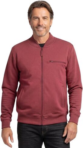 Turtle Bay New York Men’s Zip-Up Baseball Fleece Jacket – Lightweight Cotton Blend Casual Outerwear in Saudi Arabia