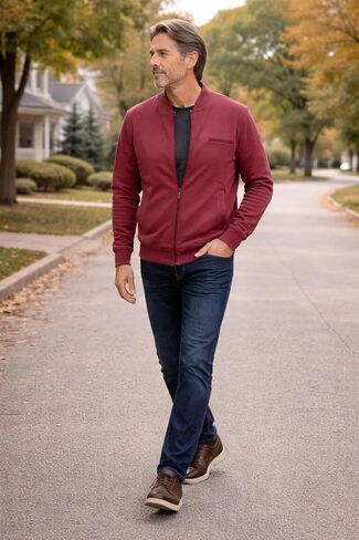 Turtle Bay New York Men’s Zip-Up Baseball Fleece Jacket – Lightweight Cotton Blend Casual Outerwear in Saudi Arabia