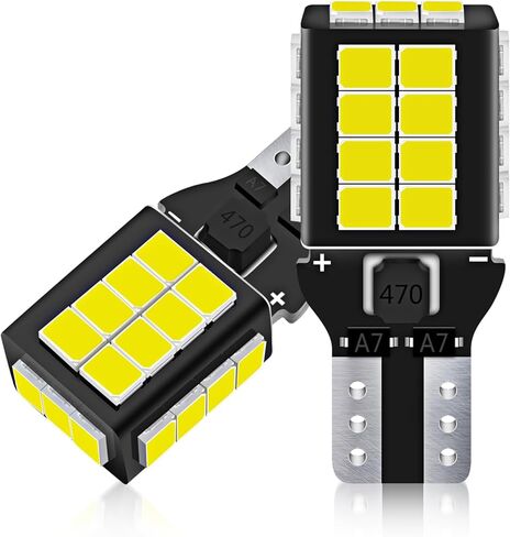 921 LED Bulbs, 912 921 LED Bulb Reverse Light T15 Back up Lights, 6000K Xenon White W16W 906 904 902 Bulb, Super Bright 2835 27-SMD Chipsets, Pack of 2 in Kuwait