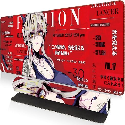 لوحة ماوس ألعاب كبيرة مقاس 31.5 × 11.8 بوصة XXL ممتدة للماوس ولوحة المفاتيح وسطح مقاوم للانزلاق ومقاوم للماء مع تصميم Anime Cute Girl مثالي لدوري الألعاب التنافسية in Kuwait