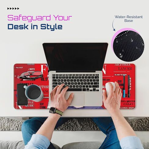 لوحة ماوس ألعاب كبيرة مقاس 31.5 × 11.8 بوصة XXL ممتدة للماوس ولوحة المفاتيح وسطح مقاوم للانزلاق ومقاوم للماء مع تصميم Anime Cute Girl مثالي لدوري الألعاب التنافسية in Kuwait