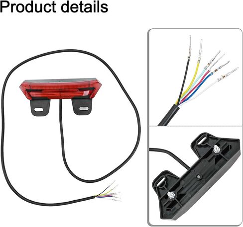 دراجة كهربائية ضوء خلفي 6 أسلاك بدوره إشارة نظام ضوء الفرامل ليلة تشغيل السلامة الضوء الخلفي الجمعية 36V-48V-60V للدراجة الإلكترونية سكوتر توازن السيارة in Kuwait