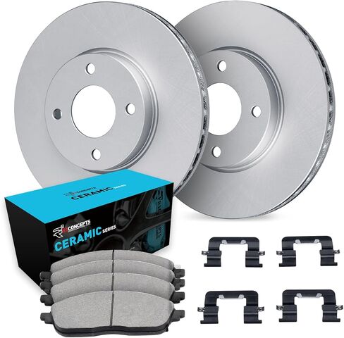 R1 Concepts Front Brake Kit For 1997 Acura CL, 1990-1997 Honda Accord| Blank Brake Rotors| Ceramic Brake Pads and Rotors Kit| Hardware included in Saudi Arabia