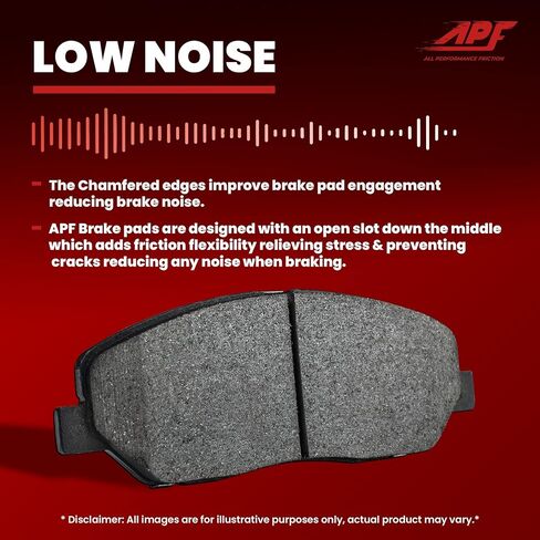 APF All Performance Friction Rear Pads Compatible with 2011-2014 Chrysler 200 302MM Rear Rotor Ceramic Carbon Fiber Brakes | OEM Fitment | Low Noise | Dust Free | 10YR WTY | 4 Rear Brake Pads in Kuwait