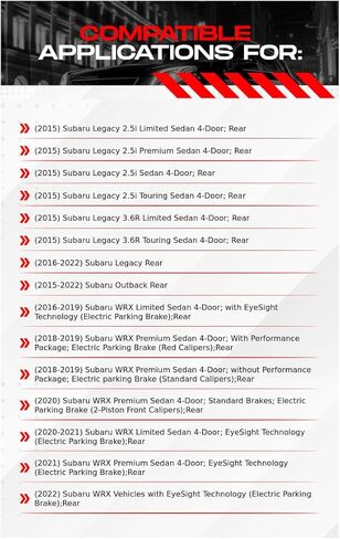 R1 Concepts Rear Brake Kit For 2015-2024 Subaru Legacy, Outback, 2016-2024 Subaru WRX| Blank Brake Rotors| Optimum OEP Brake Pads and Rotors Kit| Hardware included in Saudi Arabia