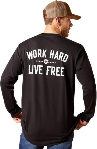 Ariat Men's Rebar Cotton Strong WHLF T-Shirt, Black, Large in Saudi Arabia