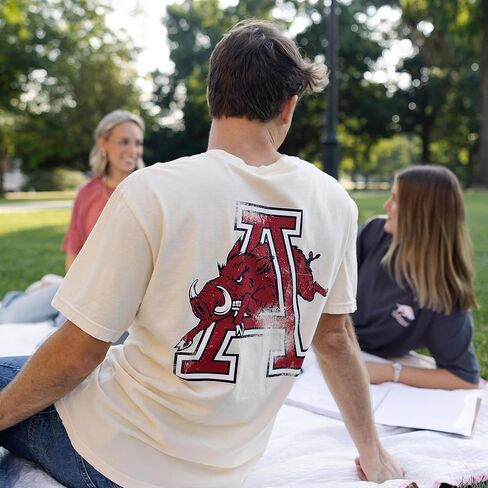 تي شيرت Arkansas Razorback Charger، مرخص رسميًا من الرابطة الوطنية لرياضة الجامعات (NCAA)، 100% قطن، للرجال والنساء SM-2XL in Kuwait