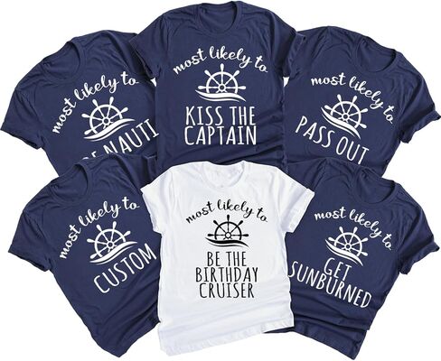 Most Likely to Group Cruise Shirts, Matching Family Cruise Vacation Tees, Family Cruise Nautical Tshirts, Cruise Squad 2026 Shirt in Kuwait