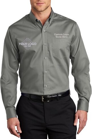 INK STITCH Men S663 Custom Embroidery Add Logo Texts SuperPro Twill Dress Shirts in Kuwait