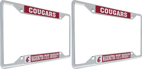 Desert Cactus Washington State University Metal License Plate Frame Cougars for Front or Back of Car Officially Licensed (Mascot) in Kuwait