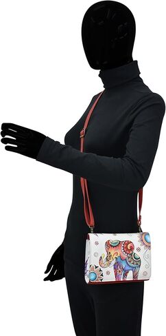 Anna by Anuschka Hand Painted Women’s Genuine Leather- Large Flap Organizer-Retro Elephant Ivory in Saudi Arabia