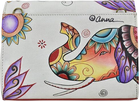 Anna by Anuschka Hand Painted Women’s Genuine Leather- Large Flap Organizer-Retro Elephant Ivory in Saudi Arabia