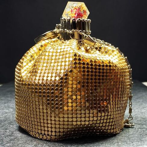 محفظة Sages Gala Purse ذات الطراز العتيق، محفظة المتسول ذات الحجم الكبير للنرد والمجوهرات ومستحضرات التجميل والحقيبة والحقيبة (ذهبي) in Kuwait