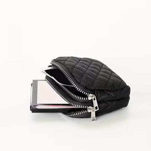 Double Layer Coin Purse, Zipper Around Card Holder, Women's Card Case & Short Wallet, Black in Saudi Arabia