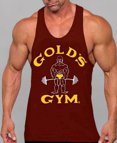 قميص Gold's Gym بدون أكمام - مرخص رسميًا - TT-2 (S، عنابي) in Kuwait