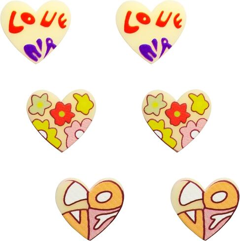 3 أزواج من الأقراط المرصعة على شكل قلب للنساء مجموعة أقراط على شكل قلب بطبعة الفهد من الأكريليك اللطيف لعيد الحب أقراط مجوهرات هدايا لصديقتها in Kuwait