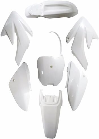 7pcs Motorcycle Plastics Fairing Fender Kit Body Panels for Dirt Pit Bike CRF70 CRF70F XR70 2006-2012 SSR Taotao Thumpstar Pitpro Atomik CRF 70 Fairing Style Offroad Mobility (White) in Kuwait