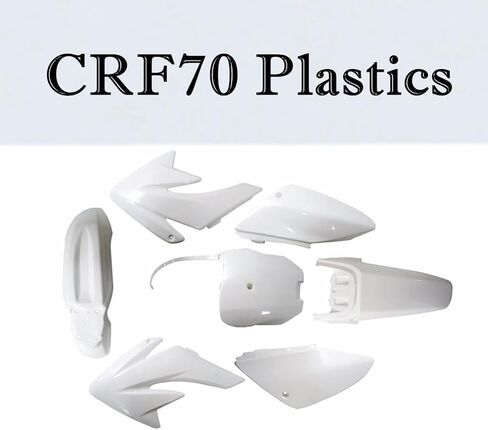 7pcs Motorcycle Plastics Fairing Fender Kit Body Panels for Dirt Pit Bike CRF70 CRF70F XR70 2006-2012 SSR Taotao Thumpstar Pitpro Atomik CRF 70 Fairing Style Offroad Mobility (White) in Kuwait