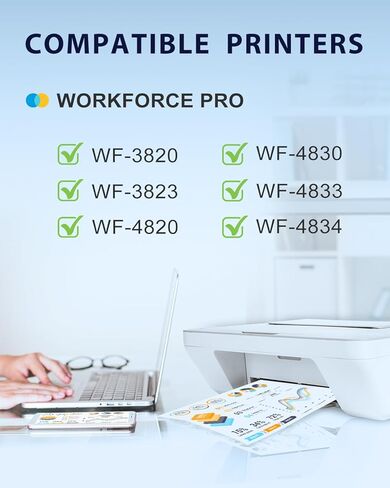 myCartridge Remanufactured Ink Cartridge Replacement for Epson 822XL 822 XL Ink Cartridges Combo Pack for WF-3820 Printer Ink Cartridges Use with WF-3820, WF-3823, WF-4820, WF-4830, WF-4833,5-Pack in Kuwait