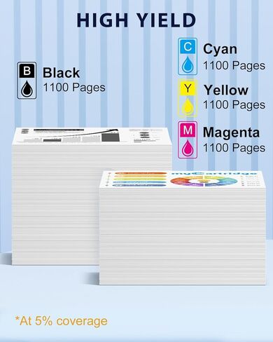 myCartridge Remanufactured Ink Cartridge Replacement for Epson 822XL 822 XL Ink Cartridges Combo Pack for WF-3820 Printer Ink Cartridges Use with WF-3820, WF-3823, WF-4820, WF-4830, WF-4833,5-Pack in Kuwait