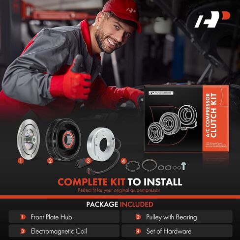 A-Premium Air Conditioner AC Compressor Clutch Kit Compatible with Audi Q7 2017-2019 3.0L, A6 Quattro 2016-2018 3.0L, A7 Quattro 2016-2018, A6 2016 3.0L in Saudi Arabia