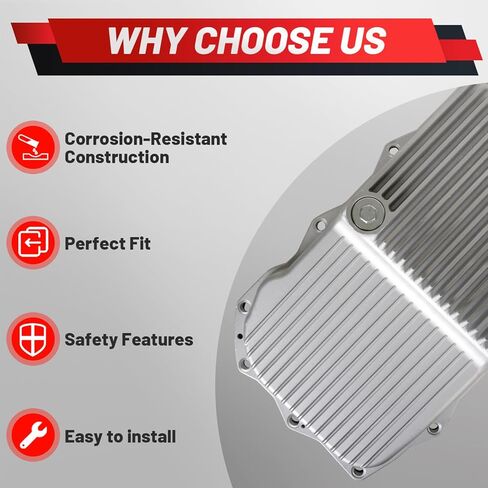 228053000 Upgraded Aluminum Transmission Oil Pan Compatible with Dodge Challenger Charger 2015-2022 5.7L 6.4L V8 Gas For Ram1500 2013-2022 5.7L 3.0L 8HP70/8HP75 with Gasket 8-Speed Transmission in Kuwait