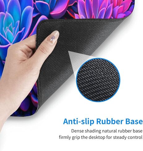 Colorful Succulents Gaming Mouse Pad, Large Non-Slip Rubber Base Mousepad XL 31.5x11.8in, Keyboard Mouse Mat, Desk Pad with Stitched Edges for Gamer Home&Office in Saudi Arabia
