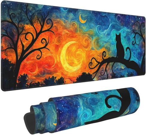 Colorful Succulents Gaming Mouse Pad, Large Non-Slip Rubber Base Mousepad XL 31.5x11.8in, Keyboard Mouse Mat, Desk Pad with Stitched Edges for Gamer Home&Office in Saudi Arabia