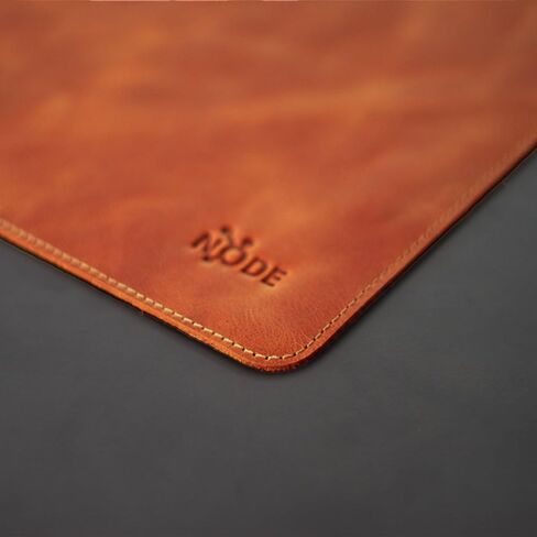 | Genuine Leather Mouse Pad for Office & Home – Non-Slip Premium Leather Mouse Mat – Handmade, 9" X 10" Size, Cloudy Tan Brown in Saudi Arabia