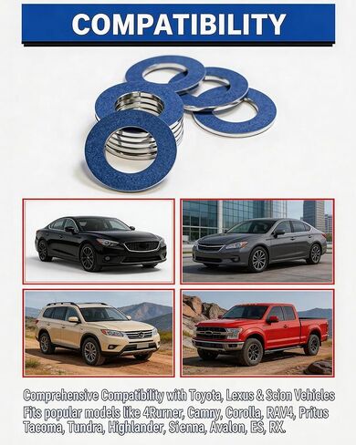 50 Pcs Aluminum Oil Drain Plug Gasket Crush Washers - Exact Fit M12 (21x12x1.8mm) - OEM Replacement for to yota Le xus Scion Part# 90430-12031 90430-12028 - Leak-Proof Seal for Oil Pan in Saudi Arabia