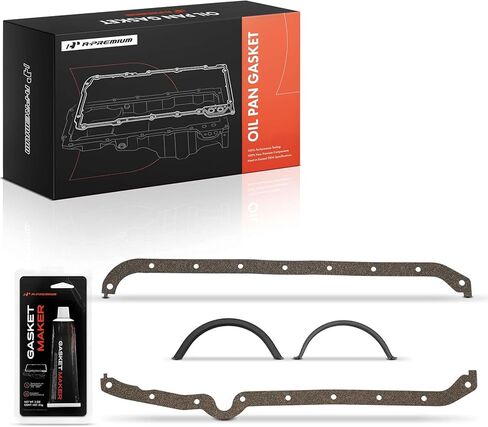 A-Premium Engine Oil Pan Gasket Set, Compatible with Chevrolet Impala, Camaro & Bizzarrini GT America & Checker Aerobus & Excalibur Phaeton & GMC 3000 & Gordon-Keeble GK1 & Iso Grifo & Pontiac Acadian in Saudi Arabia