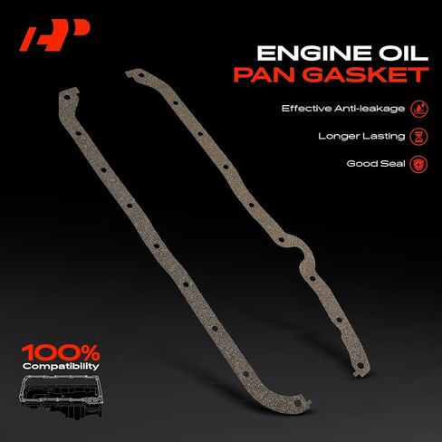 A-Premium Engine Oil Pan Gasket Set, Compatible with Chevrolet Impala, Camaro & Bizzarrini GT America & Checker Aerobus & Excalibur Phaeton & GMC 3000 & Gordon-Keeble GK1 & Iso Grifo & Pontiac Acadian in Saudi Arabia