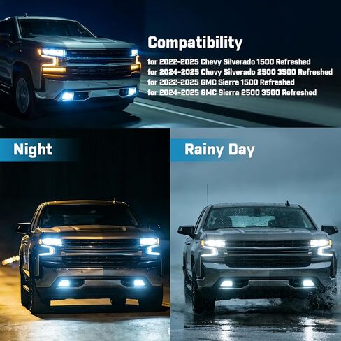 Auto Fog All Lights Mod Harness for 2022-2026 GMC Sierra Chevy Silve 1500, 2024-2026 2500 3500 HD Fog Lights Always On When Intellibeam/High Beams/Auto Headlamps Plug-and-Play, Zero-Fault Operation in Kuwait