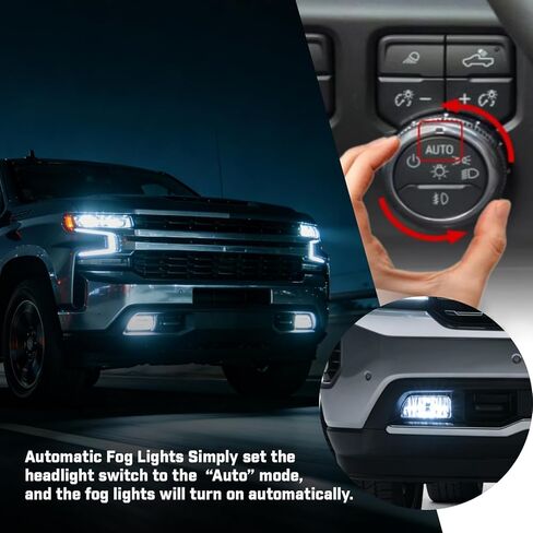 Auto Fog All Lights Mod Harness for 2022-2026 GMC Sierra Chevy Silve 1500, 2024-2026 2500 3500 HD Fog Lights Always On When Intellibeam/High Beams/Auto Headlamps Plug-and-Play, Zero-Fault Operation in Kuwait