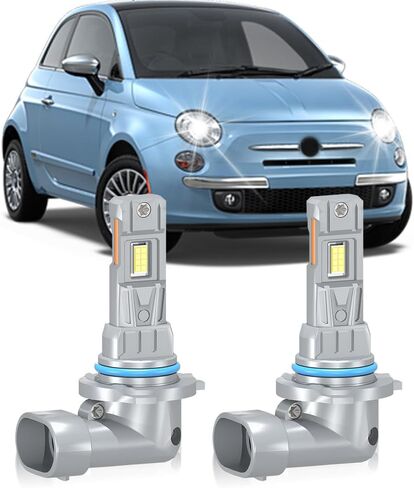 Fit For Fiat 500 2012 2013 2014 2015 2016 2017 2018 2019 Lights Bulbs, 20000LM 800% Brightness High Low Dual Beam Light Bulbs, 6000K White, Plug and Play, Pack of 2 in Saudi Arabia
