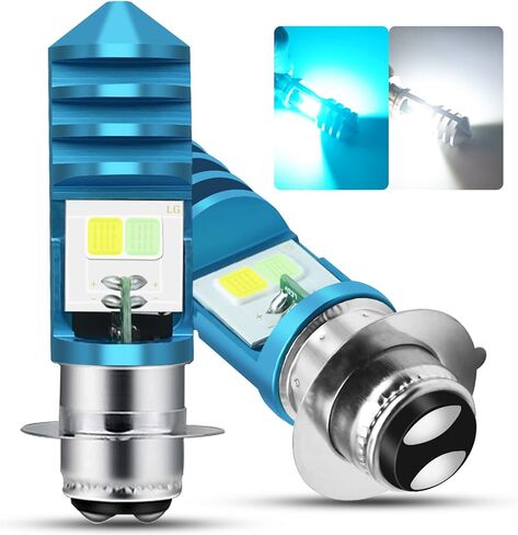 2 قطعة لمبات LED ATV 9-48 فولت، شعاع منخفض أزرق جليدي عالي الشعاع أبيض H6M P15D لمبات LED لدراجة نارية أو Y amaha، A TVS Y FM350 450 400 660 700 Raptor. in Kuwait