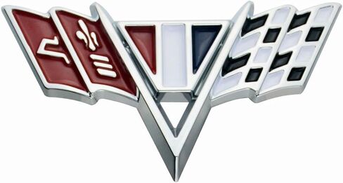 1Pc 1964-1967 Impala V Flag Front Fender Emblem Trim Flag Badge Sticker Nameplate KC4526 Replacement for Camaro Impala, Che-velle, & Nova in Saudi Arabia