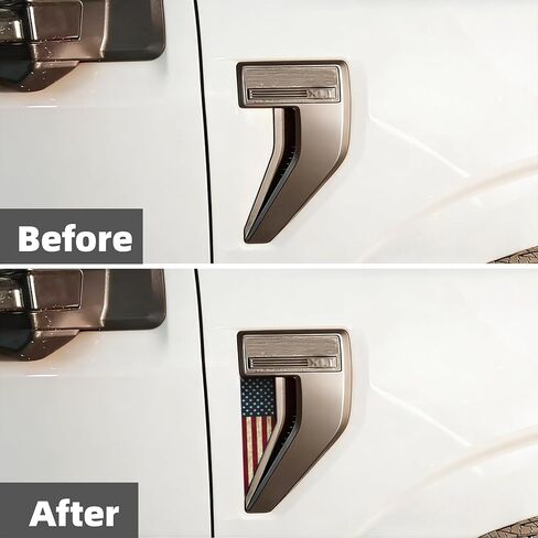 4PCS Set American Flag Stickers Exclusively for 2021-2025 Ford F-150 Black & Blue American Flag Fender Emblem Decals (Not for Raptor) Factory-Precision Fit Instantly Elevate Your Rugged Presence in Saudi Arabia