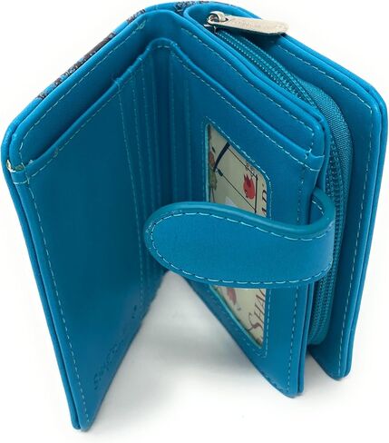 Shag Wear Wolf Paw Small Animal Wallet for Women and Teen Girls Vegan Faux Leather Light Blue 4.5" in Saudi Arabia
