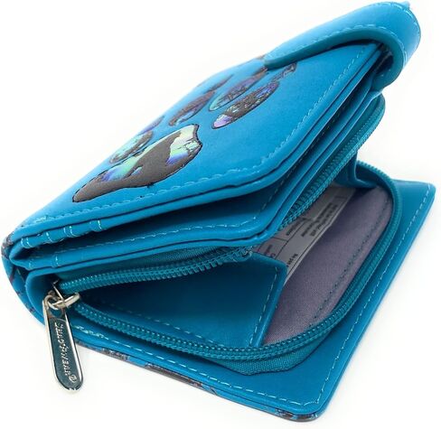 Shag Wear Wolf Paw Small Animal Wallet for Women and Teen Girls Vegan Faux Leather Light Blue 4.5" in Saudi Arabia