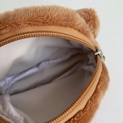 Mini Change Purse, Lightweight Cartoon Pouch Lovely Bear Shape Soft Plush for Shopping for Student (Coffee) in Saudi Arabia